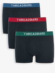 Threadbare Black Hipster Fit Boxer Shorts 3 Pack - Image 1 of 4