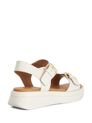 Dune London Natural Wide Fit Leather Wide Fit Licia Flat Sandals - Image 4 of 6