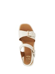 Dune London Natural Wide Fit Leather Wide Fit Licia Flat Sandals - Image 5 of 6