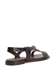 Dune London Brown Leather Lite Casual Sandals - Image 4 of 6