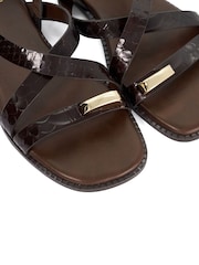 Dune London Brown Leather Lite Casual Sandals - Image 6 of 6