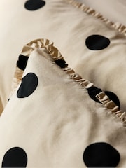 Rockett St George Buttermilk Polka Dot Noir Frill 100% Cotton Duvet Cover and Pillowcase Set - Image 4 of 5