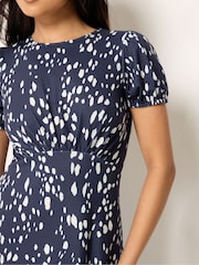 PixieGirl Petite Blue Empire Midi Dress - Image 4 of 5