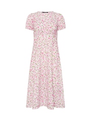 PixieGirl Petite Pink Empire Midi Dress - Image 5 of 5