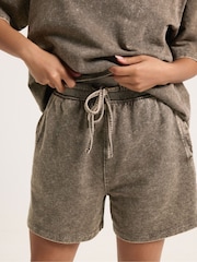 PixieGirl Petite Brown Acid Wash Sweat Top & Shorts Set - Image 4 of 5