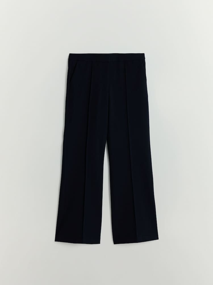 BHOEM Navy Cropped Flare Trousers - Image 6 of 6