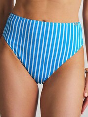 Figleaves Blue High Waist Frill Bikini Brief - Image 3 of 4