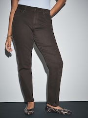 Chocolate Brown Mid Rise Slim Stretch Hourglass Jeans - Image 1 of 8