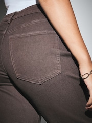 Chocolate Brown Mid Rise Slim Stretch Hourglass Jeans - Image 4 of 8