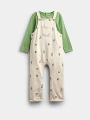 Jojo Maman Bébé Natural Peter Rabbit™ Embroidered Dungaree & Bodysuit Set - Image 1 of 6