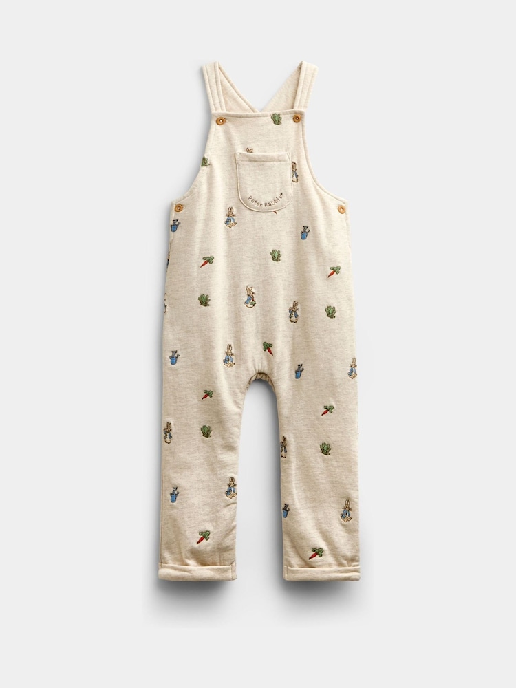 Jojo Maman Bébé Natural Peter Rabbit™ Embroidered Dungaree & Bodysuit Set - Image 2 of 6