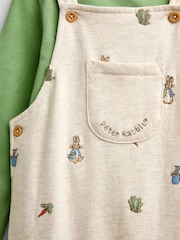 Jojo Maman Bébé Natural Peter Rabbit™ Embroidered Dungaree & Bodysuit Set - Image 6 of 6