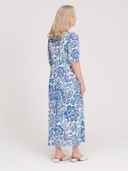 Finery Blue Logan Floral Midi Dress - Image 4 of 4