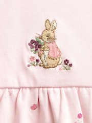 JoJo Maman Bébé Pale Pink Floral Peter Rabbit™ Flopsy Dress & Headband Set - Image 3 of 4