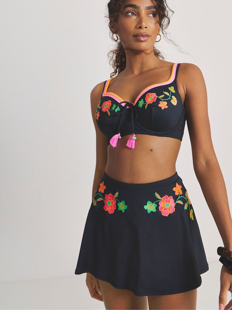 Figleaves Black Bikini Wrap Over Skirt - Image 1 of 4 Figleaves Black Bikini Wrap Over Skirt - Image 1 of 4