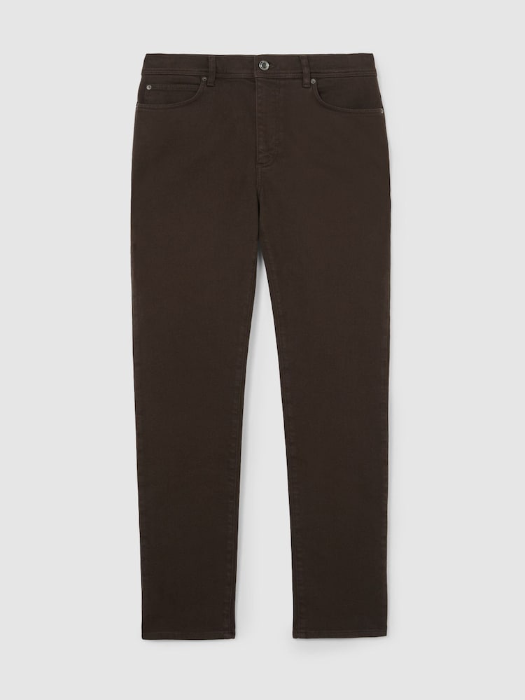 Reiss Chocolate Brown Picton Slim-Fit Jeans - Image 2 of 7 Reiss Chocolate Brown Picton Slim-Fit Jeans - Image 2 of 7