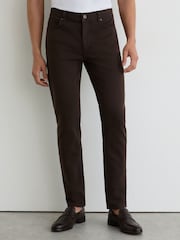 Reiss Chocolate Brown Picton Slim-Fit Jeans - Image 3 of 7