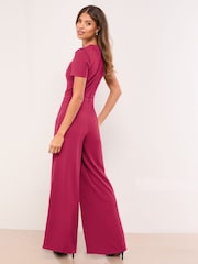 Lipsy Pink Military Buttoned Jumpsuit - Image 4 of 4