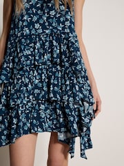 Apricot Blue Floral Ruffle Tiered Mini Dress - Image 3 of 4