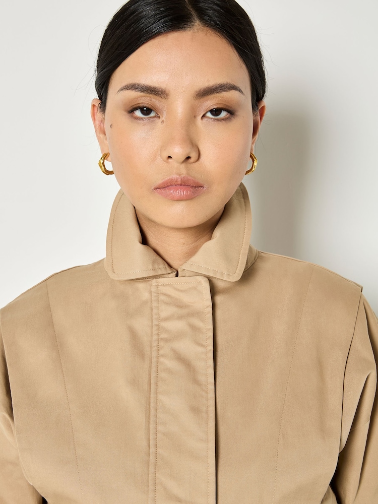 Apricot Natural Pleat Detail Bomber Jacket - Image 5 of 5