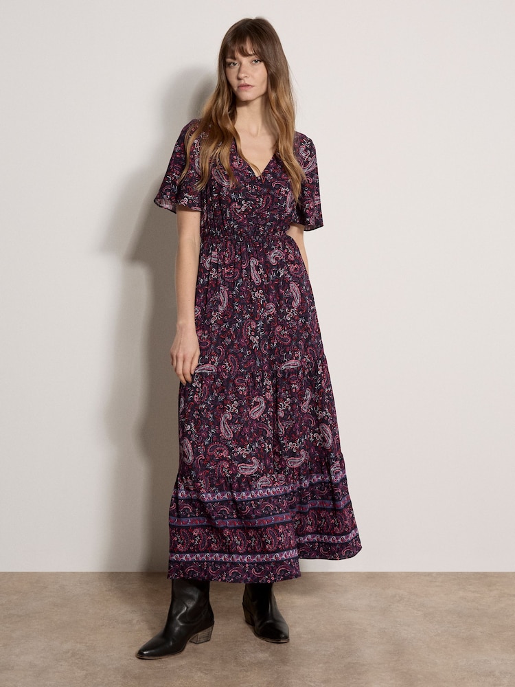 وردي - Apricot Paisley Print Tiered Maxi Dress - Image 1 of 5