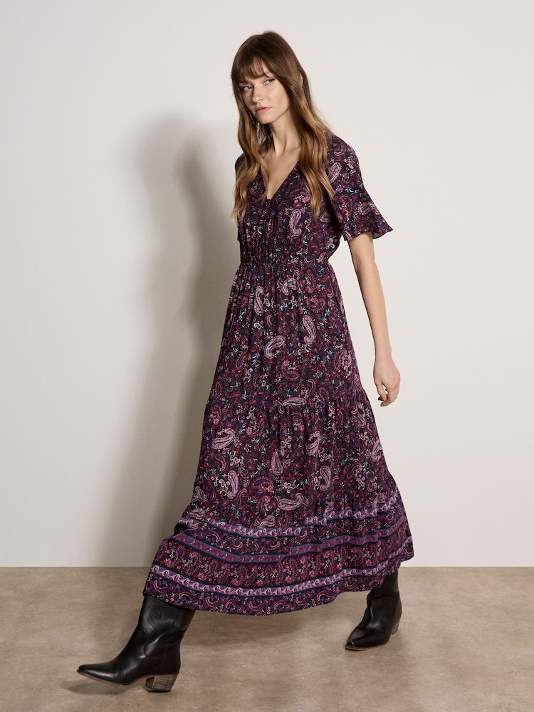 وردي - Apricot Paisley Print Tiered Maxi Dress - Image 2 of 5