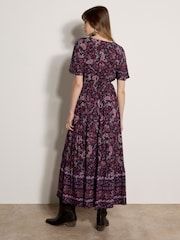 وردي - Apricot Paisley Print Tiered Maxi Dress - Image 3 of 5