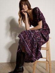وردي - Apricot Paisley Print Tiered Maxi Dress - Image 4 of 5