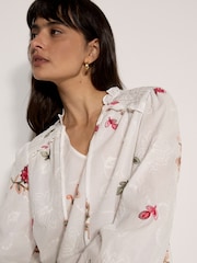 Apricot White Floral Embroidered Blouse - Image 3 of 4