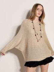 Apricot Gold Shimmer Open Knit Jumper - Image 4 of 5