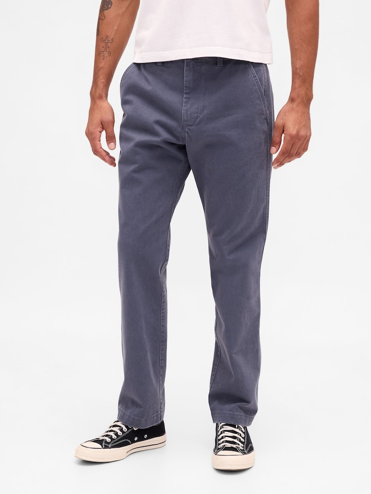 Bleu - Gap Heavyweight Twill Relaxed Straight Chinos - Image 1 sur 5