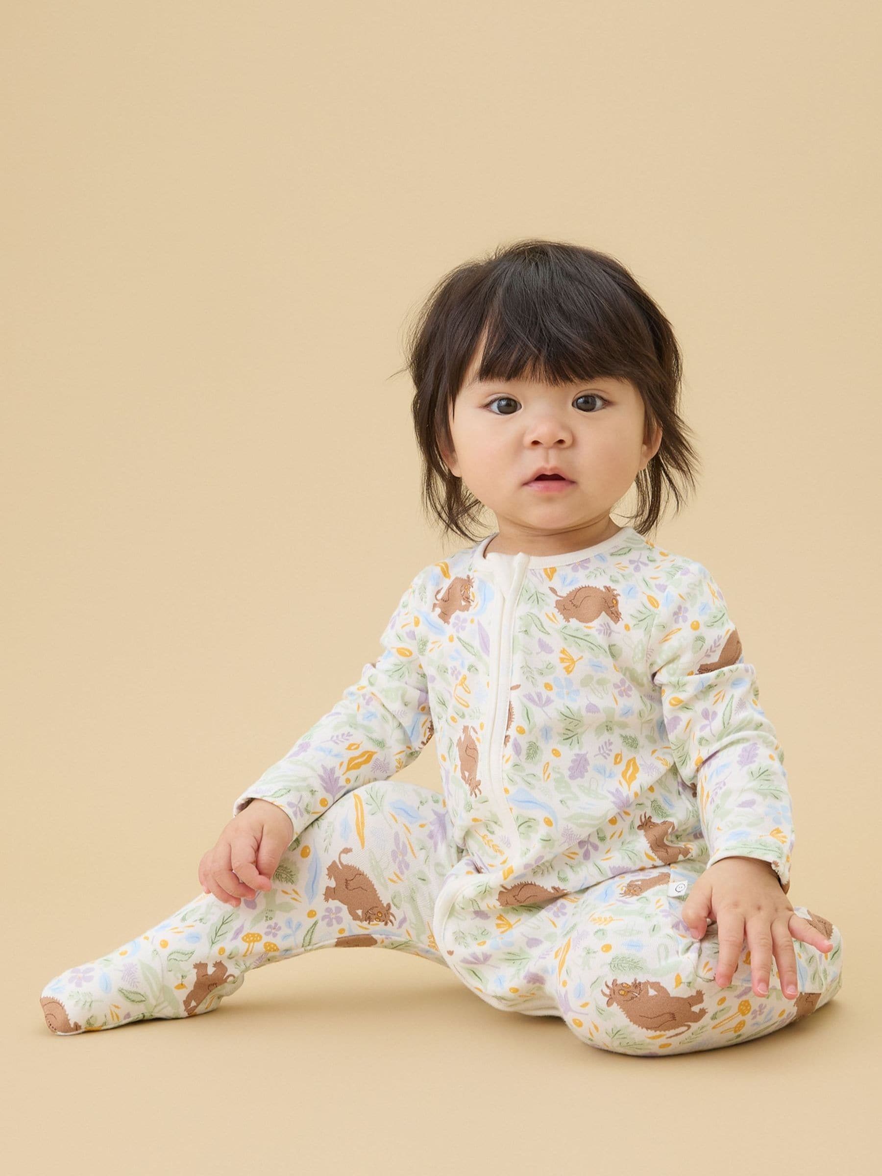 MORI Cream Gruffalo Woods Clever Zip Supersoft Sleepsuit