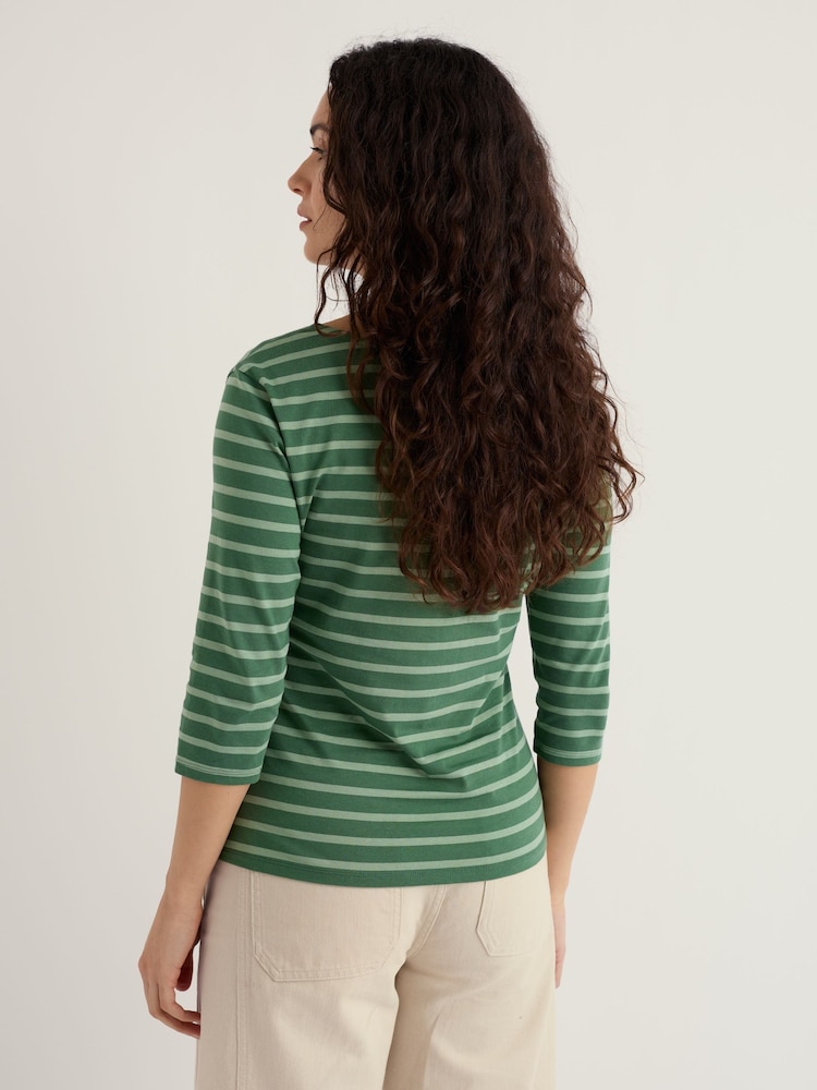 Seasalt Cornwall Green Sailor Top - Image 2 of 5 Seasalt Cornwall Green Sailor Top - Image 2 of 5