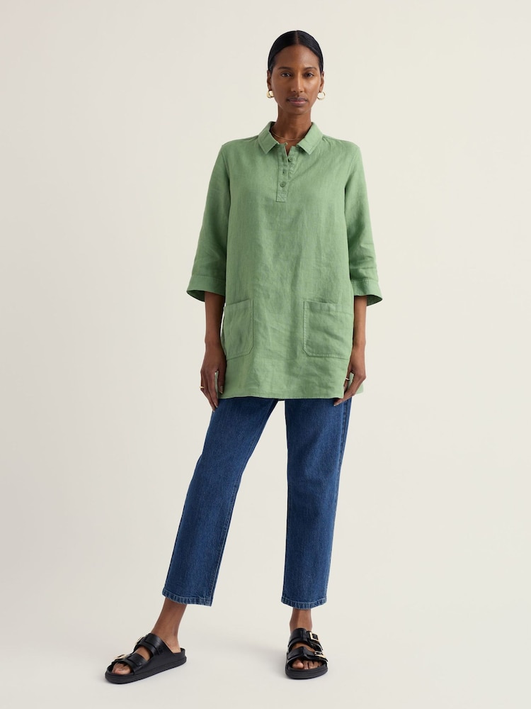 Seasalt Cornwall Green Artists Journey Shirt - Image 1 of 5 Seasalt Cornwall Green Artists Journey Shirt - Image 1 of 5