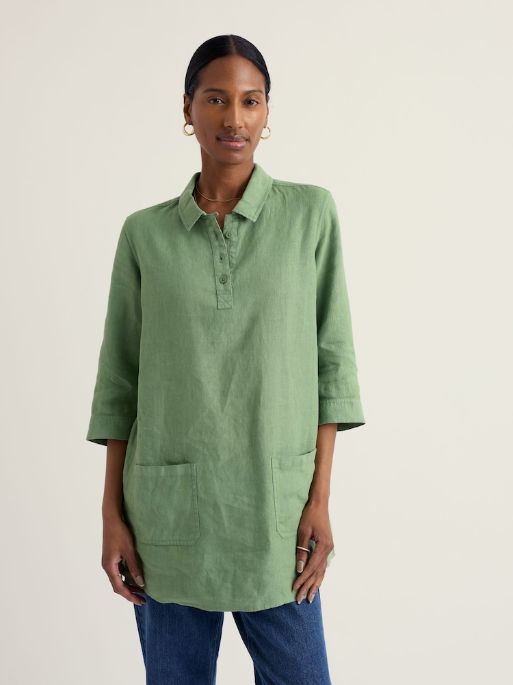 Seasalt Cornwall Green Artists Journey Shirt - Image 2 of 5 Seasalt Cornwall Green Artists Journey Shirt - Image 2 of 5