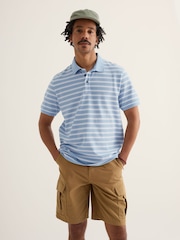 Seasalt Cornwall Blue Balefire Stripe Polo Shirt - Image 1 of 4