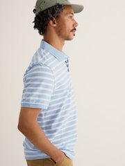 Seasalt Cornwall Blue Balefire Stripe Polo Shirt - Image 3 of 4