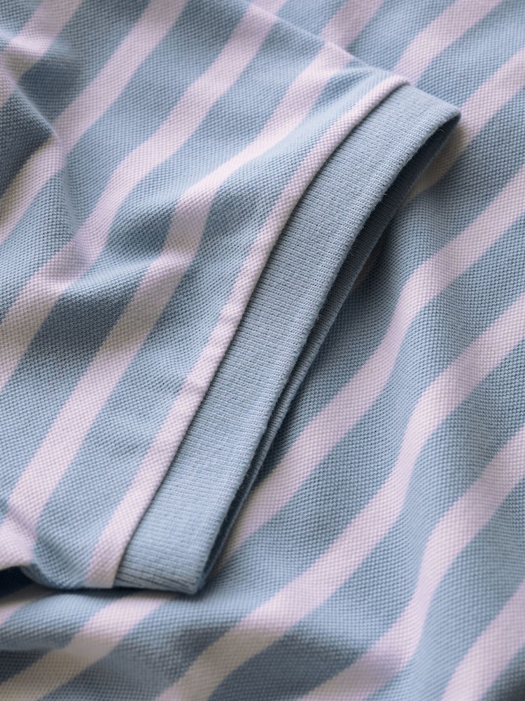 Seasalt Cornwall Blue Balefire Stripe Polo Shirt - Image 4 of 4