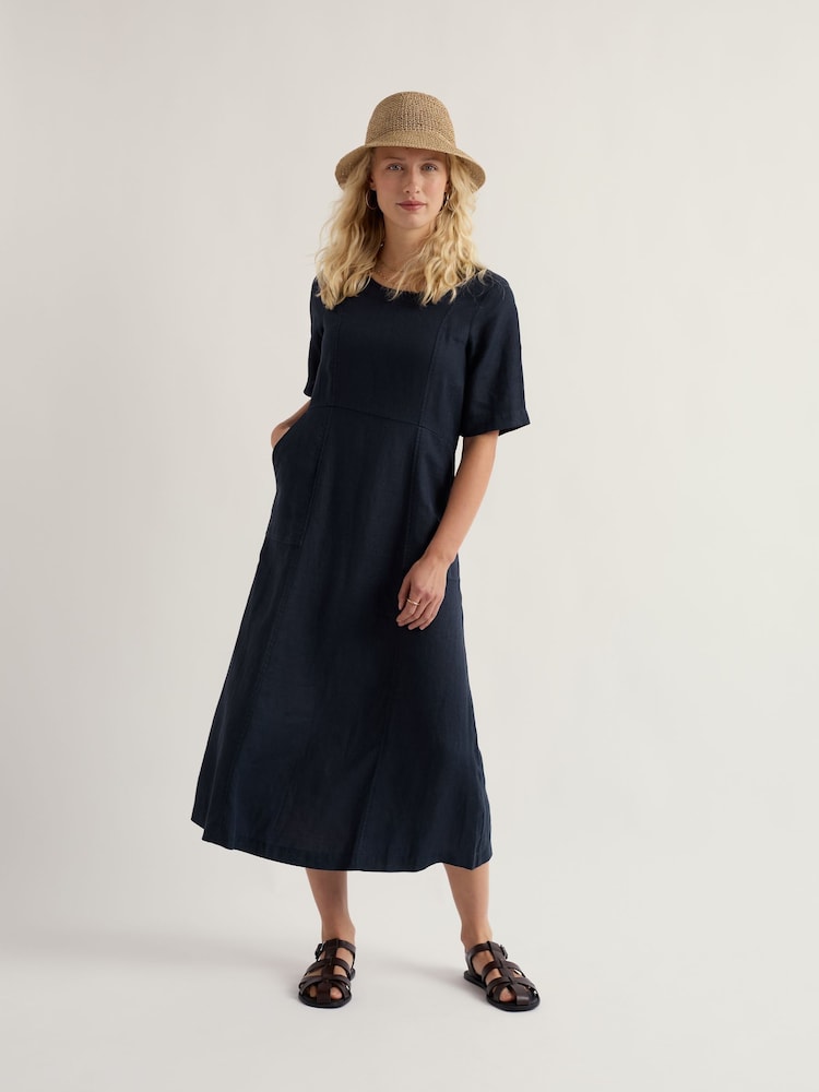 Seasalt Cornwall Navy Grass Wave Dress - Image 1 of 5