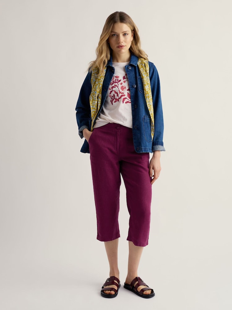 Seasalt Cornwall Pink Point Crops Trousers - Image 1 of 5