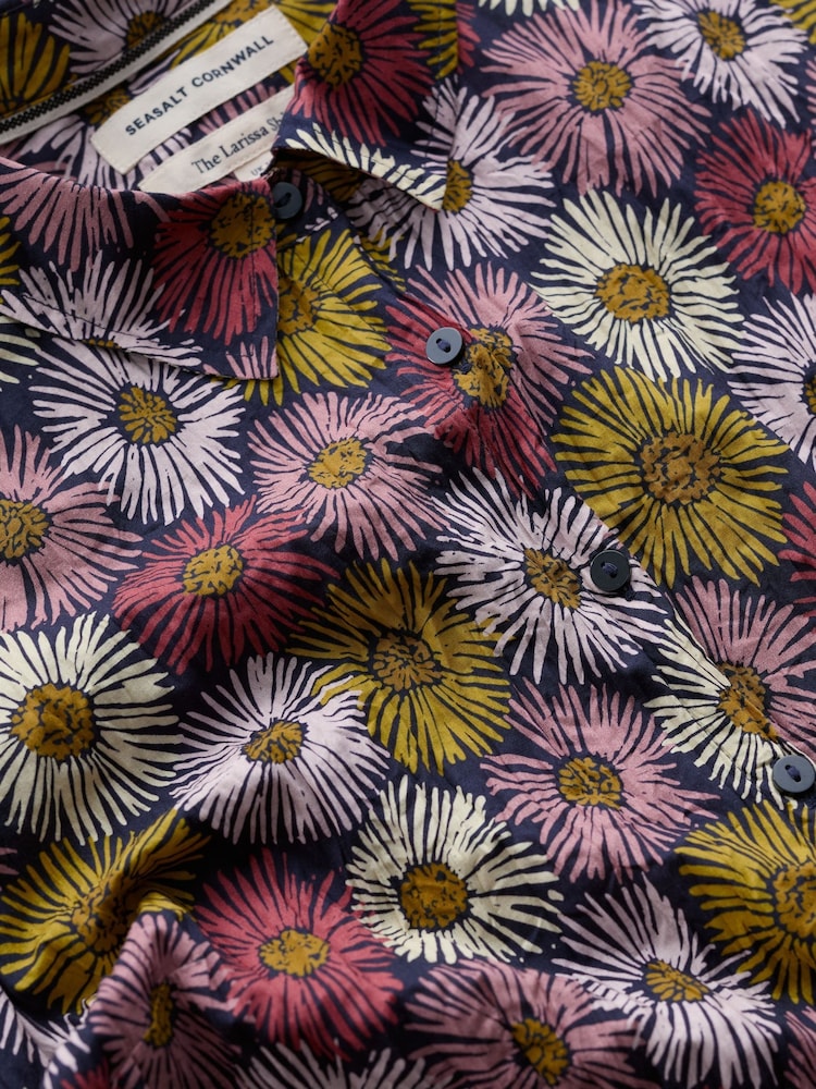 Seasalt Cornwall Floral Navy Larissa Shirt - Image 6 of 6 Seasalt Cornwall Floral Navy Larissa Shirt - Image 6 of 6