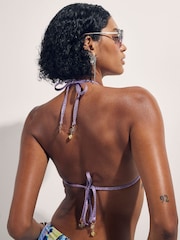 River Island Purple Terry De Havilland Butterfly Print Bikini Set - Image 4 of 7