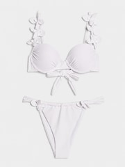 River Island White Cut Out Flower Bikini Set - Image 1 of 1