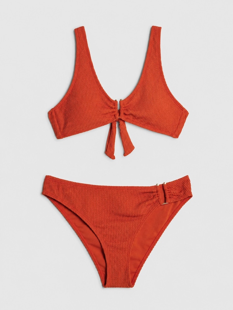 River Island Metal Trim Textured Bikini Set - 圖片 1/1