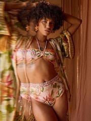 River Island Pink Del Marr Crochet Bandeau Bikini Set - Image 2 of 6