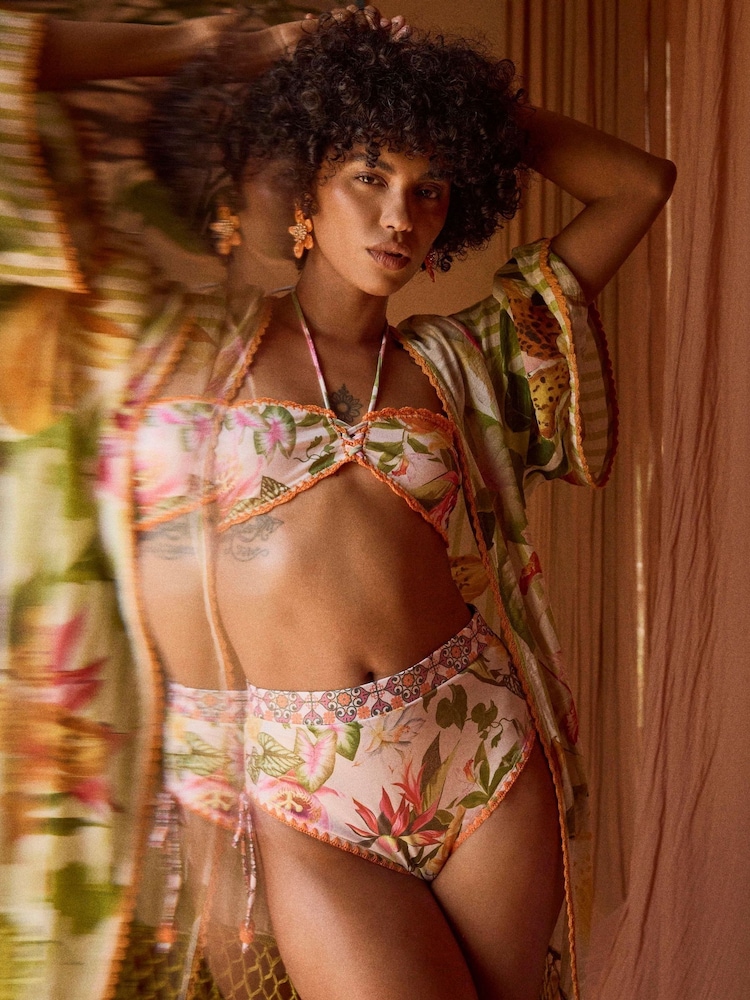 River Island Pink Del Marr Crochet Bandeau Bikini Set - Image 2 of 6