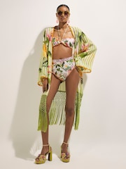 River Island Pink Del Marr Crochet Bandeau Bikini Set - Image 3 of 6