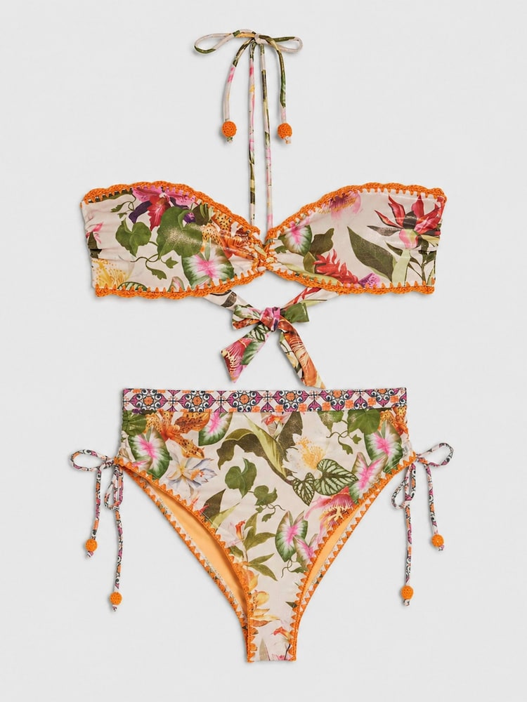 River Island Pink Del Marr Crochet Bandeau Bikini Set - Image 6 of 6