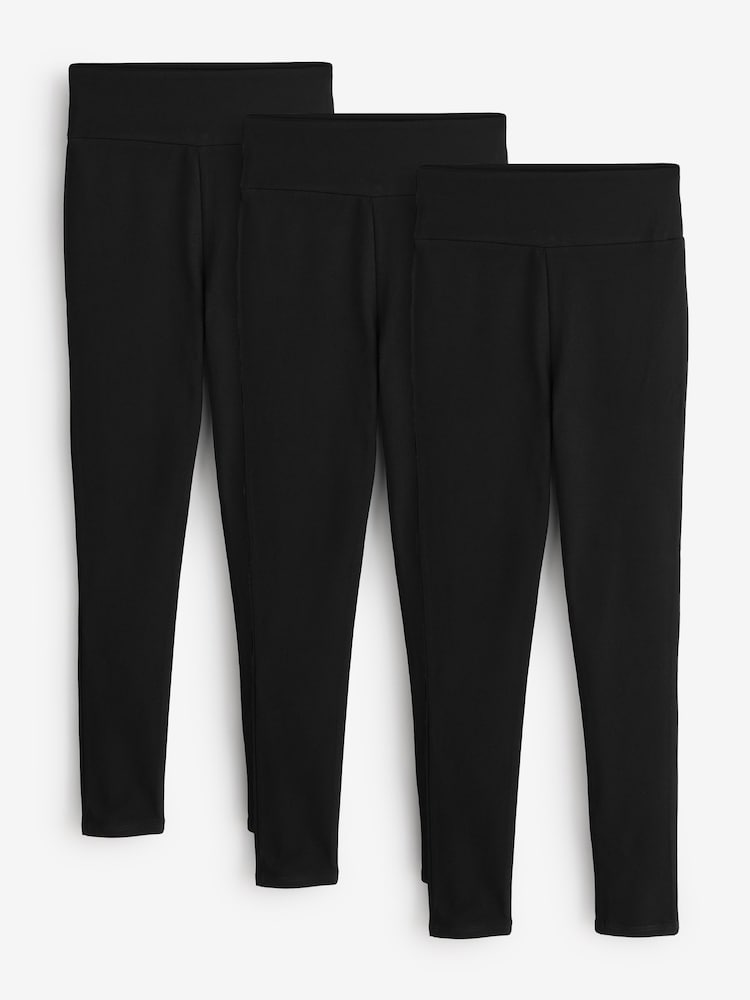 River Island Black High Waisted Leggings 3 Pack - Image 1 of 4