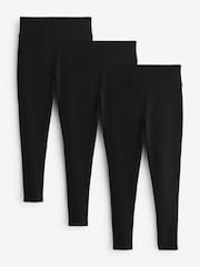 River Island Black Petite High Waisted Leggings 3 Pack - Image 1 of 4